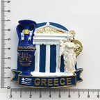 Greek Tourist Souvenirs Fridge Magnet Greece Flag Samurai Spartan Helmet Hand Painting Magnetic Refrigerator Stickers gife ideas - Grand Goldman
