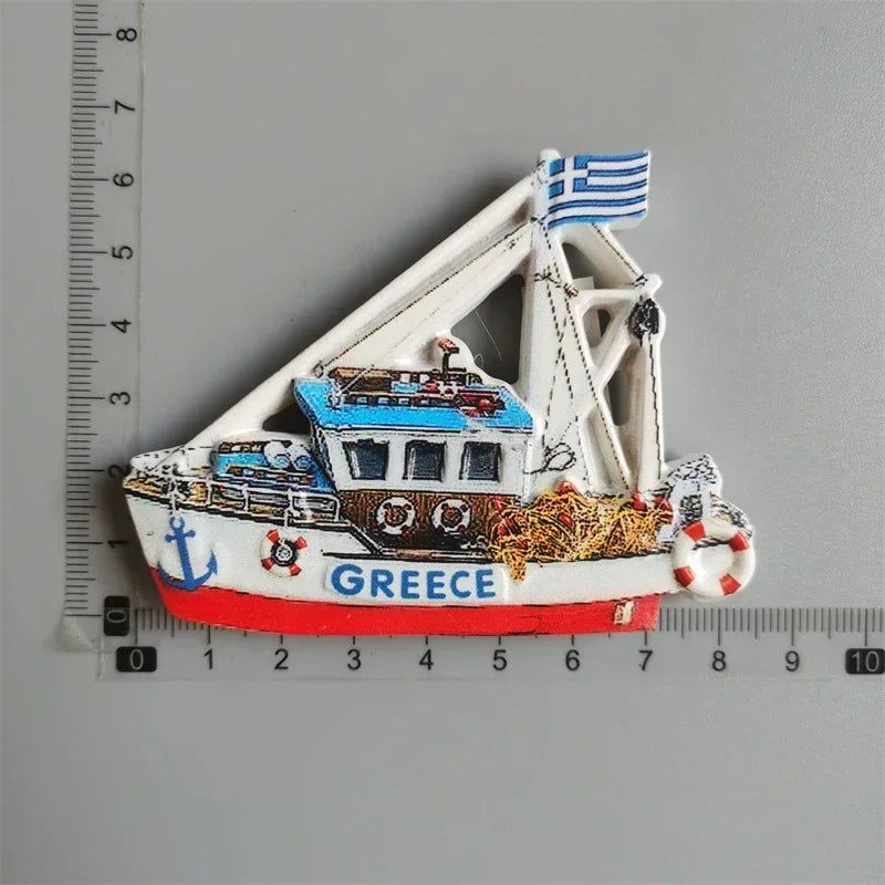 Greek Tourist Souvenirs Fridge Magnet Greece Flag Samurai Spartan Helmet Hand Painting Magnetic Refrigerator Stickers gife ideas - Grand Goldman