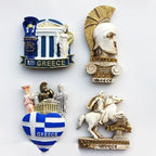 Greek Tourist Souvenirs Fridge Magnet Greece Flag Samurai Spartan Helmet Hand Painting Magnetic Refrigerator Stickers gife ideas - Grand Goldman