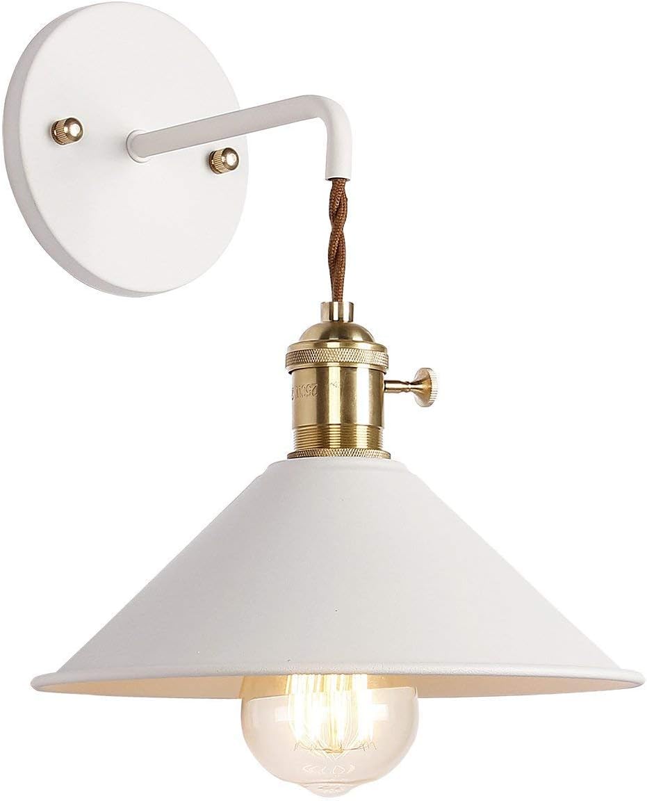 Green Plug in Wall Sconces Set of Two,Wall lamp with Plug in Cord of 2 for Bedroom Hanging Wall Lights E26 Edison Brass lamp Holder with Frosted Paint Body Bedside lamp - Grand Goldman