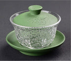 Green Tea Ceramic Hand-painted Gaiwan Kung Fu Tea Set - Grand Goldman