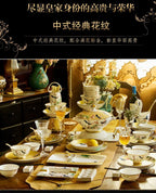 Guci Bowl and dish set household Jingdezhen Ceramic tableware  high-end luxury gold rimmed European bone china bowls plate - Grand Goldman