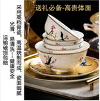 Guci Bowl and dish set household Jingdezhen Ceramic tableware  high-end luxury gold rimmed European bone china bowls plate - Grand Goldman