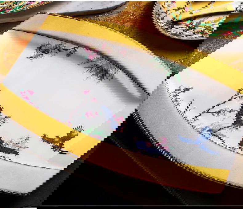 Guci Bowl and dish set household Jingdezhen Ceramic tableware  high-end luxury gold rimmed European bone china bowls plate - Grand Goldman