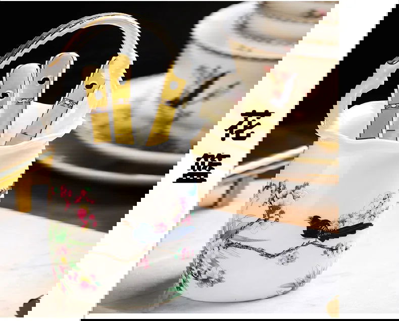 Guci Bowl and dish set household Jingdezhen Ceramic tableware  high-end luxury gold rimmed European bone china bowls plate - Grand Goldman