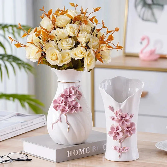 3D Keramisk Vase Boligindretning Kreativt Design Porcelæn Dekorativ Blomstervase Til Bryllupsdekoration