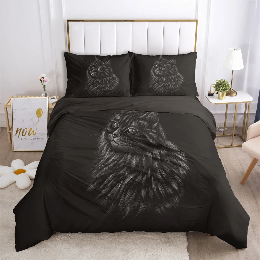 3D Bedding Set Comforter Duvet Cover Pillowcases Luxury Bed Linens Bed Set Queen King Europe Russia Size Black Eagle