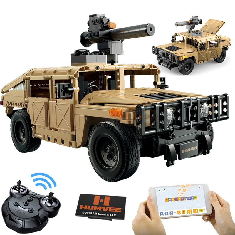 Cada technical LED SUV Armored Buggy Trucks Pickup Bricks City Off-road Remote Control Car Building Blocks Toy for Boys Gifts