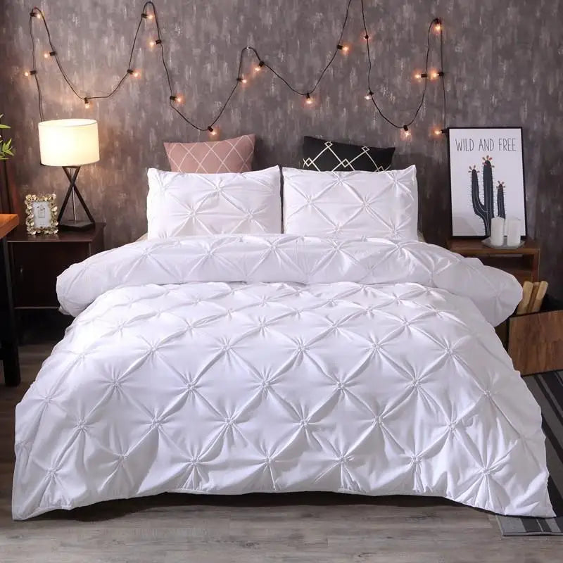 Luxury Pinch Pleat Black Bedding Comforter Bedding Sets Bed Linen Duvet Cover Set Bedding Queen King Size Bedclothes Bed Set