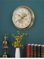 ساعت دیواری بی‌صدا وینزور آرت دکو فلز طلایی – دکوراسیون لوکس مدرن منزل ۴۰ سانتی‌متر
