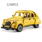 Technical 1:12 Scale Citroens 2cv Building Block Vintage Car 2.4ghz Radio Remote Control Vehicle Bricks Model Rc Toys Collection