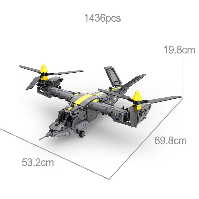 Cada 1424pcs Weapon RC Rotorcraft Fighter Building Blocks City Remote Control Airplane Helicopter Bricks Toys Boys