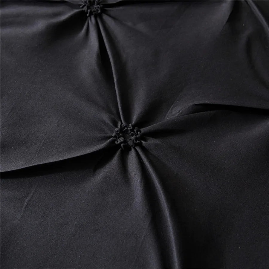 Luxury Pinch Pleat Black Bedding Comforter Bedding Sets Bed Linen Duvet Cover Set Bedding Queen King Size Bedclothes Bed Set