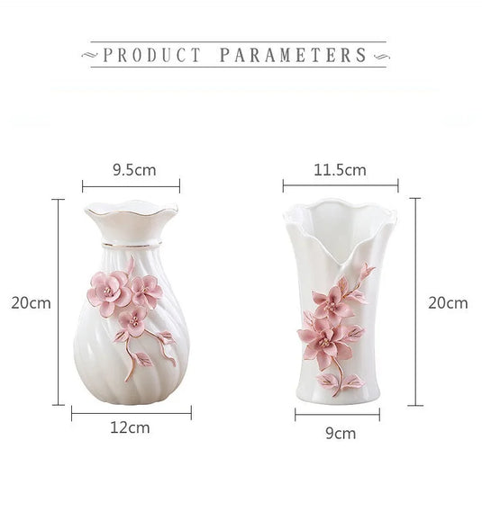 3D Ceramic Vase Home Decor Creative Design Porcelain Decorative Flower Vase For Wedding Decoration