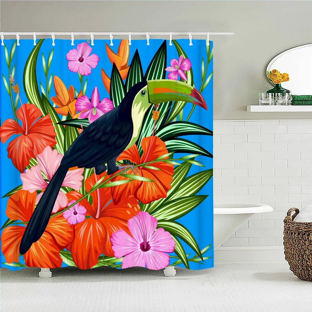 Nordic douchegordijn bloem plant patroon badkamer gordijnen badscherm waterdicht voor thuis badkamer decor print douchegordijn