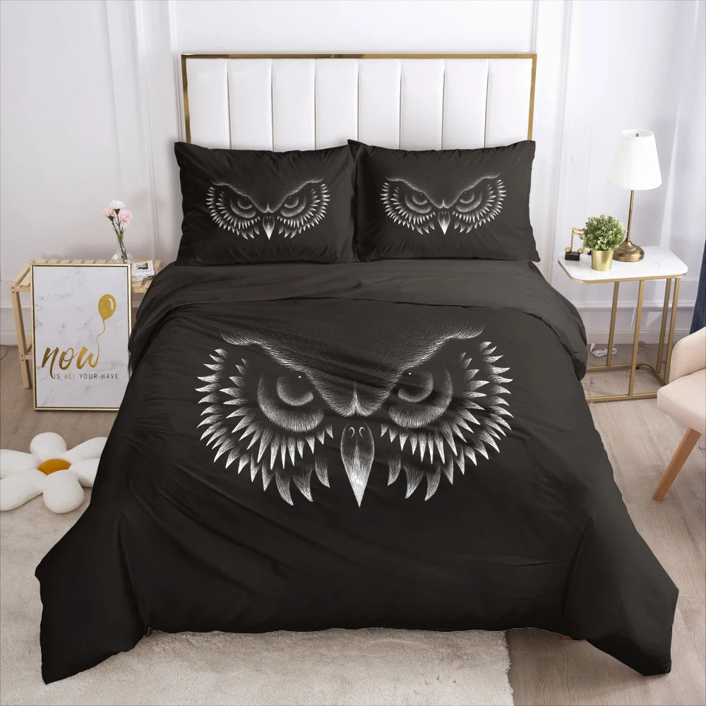 3D Bedding Set Comforter Duvet Cover Pillowcases Luxury Bed Linens Bed Set Queen King Europe Russia Size Black Eagle
