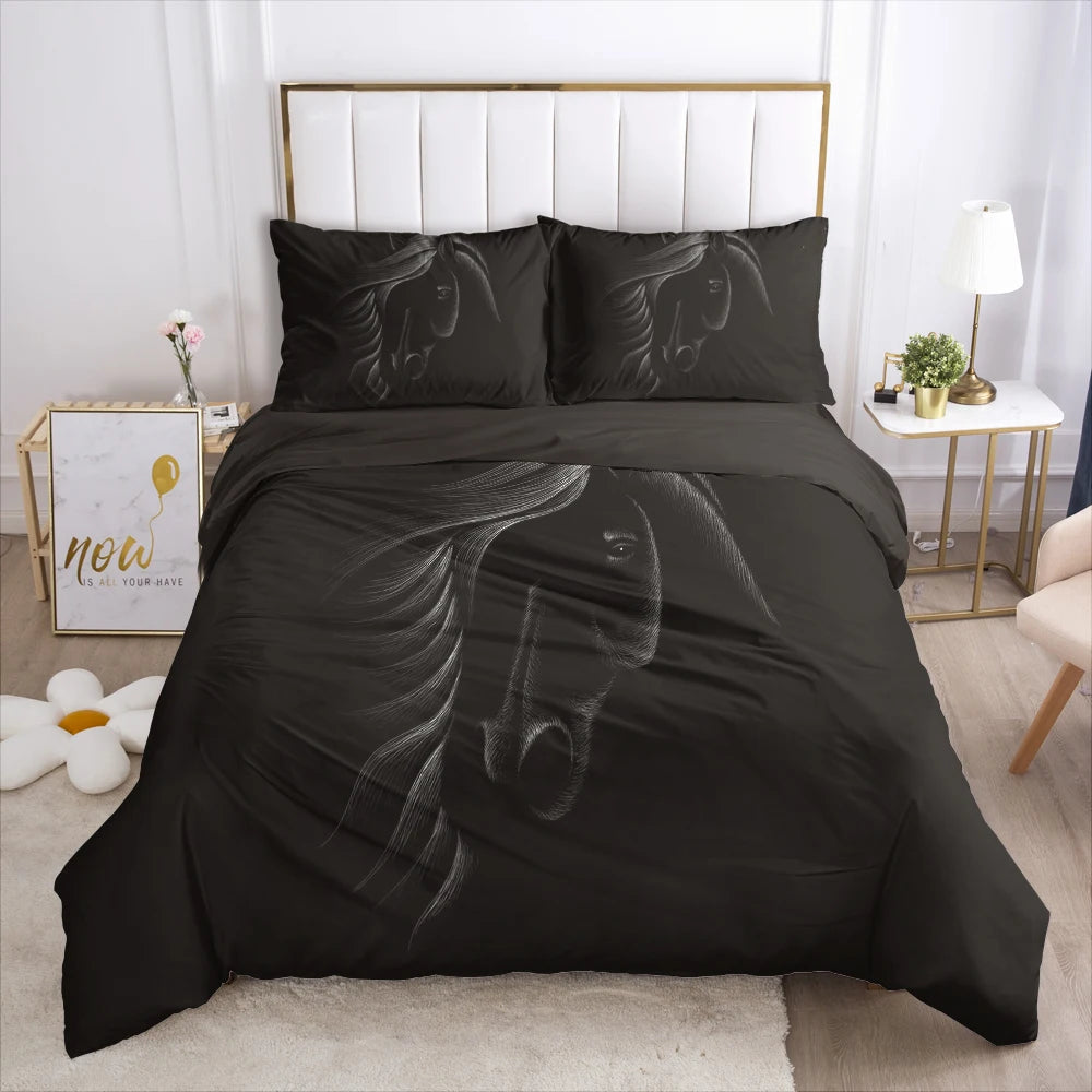 3D Bedding Set Comforter Duvet Cover Pillowcases Luxury Bed Linens Bed Set Queen King Europe Russia Size Black Eagle