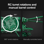 Cada 727Pcs WW2 Remote Control Military T34 Medium Tank Building Blocks Compatible City RC Army Weapon Bricks Toys Boy