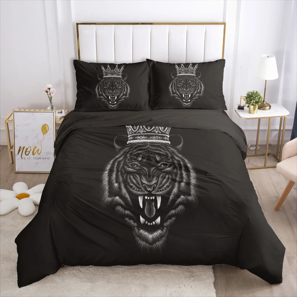 3D Bedding Set Comforter Duvet Cover Pillowcases Luxury Bed Linens Bed Set Queen King Europe Russia Size Black Eagle