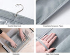 HAN SHENG 2 Pcs 8 Pockets Hanging Purse Handbag Organizer Clear Hanging Shelf Bag Collection Storage Holder Purse Bag Wardrobe Closet Space Saving Organizers (Grey) - Grand Goldman