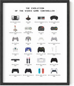 HAUS AND HUES Retro Video Game Posters for Walls Gaming Room Decor, Video Game Room Decor for Boys, Gaming Posters for Gamer Room Decor, Video Game Controller Poster, UNFRAMED (Controller, 12x16) - Grand Goldman