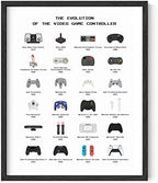 HAUS AND HUES Retro Video Game Posters for Walls Gaming Room Decor, Video Game Room Decor for Boys, Gaming Posters for Gamer Room Decor, Video Game Controller Poster, UNFRAMED (Controller, 12x16) - Grand Goldman