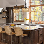 HMVPL Farmhouse Chandelier for Dining Room, 3-Light Boho Rattan Chandelier Light Fixture Ceiling Hanging with Woven Lampshade, Small Wicker Coastal Pendant Light for Kitchen Bedroom Island Hallway - Grand Goldman