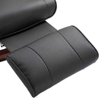 HOMCOM Faux Leather Manual Recliner, Adjustable Swivel Lounge Chair with Footrest, Armrest and Wrapped Wood Base for Living Room, Black - Grand Goldman