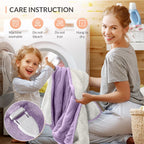 HOMLYNS LuxeHeat Heated Blanket Electric Blanket, Soft Flannel Sherpa Heated Throw, Heating Blanket with 5 Heat Settings, 3 hrs Timer Auto Shut Off (50x60 inches, Purple) - Grand Goldman