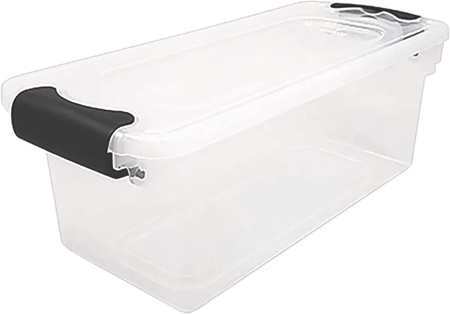 HOMZ 2 Pack Large Clear Plastic Storage Bins with Latching Lids, 66 Quart, Blue - Grand Goldman