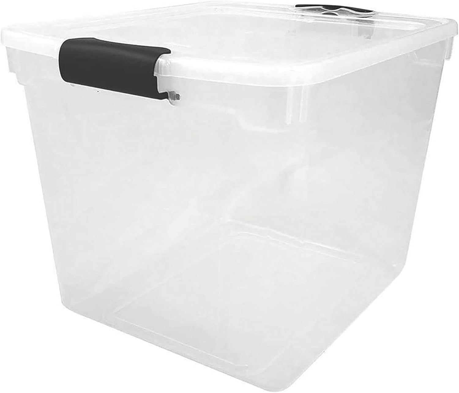 HOMZ 2 Pack Large Clear Plastic Storage Bins with Latching Lids, 66 Quart, Blue - Grand Goldman