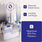 HOMZ 2 Pack Large Clear Plastic Storage Bins with Latching Lids, 66 Quart, Blue - Grand Goldman