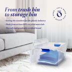 HOMZ 2 Pack Large Clear Plastic Storage Bins with Latching Lids, 66 Quart, Blue - Grand Goldman