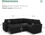 HONBAY Modular Sectional Sleeper Sofa with Pull Out Bed, Velvet L Shaped Sectional Couch with Storage Seat, Convertible Sectional Couches for Living Room, Black - Grand Goldman