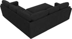 HONBAY Modular Sectional Sleeper Sofa with Pull Out Bed, Velvet L Shaped Sectional Couch with Storage Seat, Convertible Sectional Couches for Living Room, Black - Grand Goldman