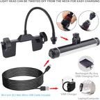 HONWELL Painting Lights Cordless, Dartboard Light with Remote, Rechargeable Picture Light, Picture Frame Light with 3 Modes 28 LEDs Rotate Head, 360° Flexible Neck, Clip on Display Light for Art-Black - Grand Goldman