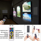 HONWELL Painting Lights Cordless, Dartboard Light with Remote, Rechargeable Picture Light, Picture Frame Light with 3 Modes 28 LEDs Rotate Head, 360° Flexible Neck, Clip on Display Light for Art-Black - Grand Goldman