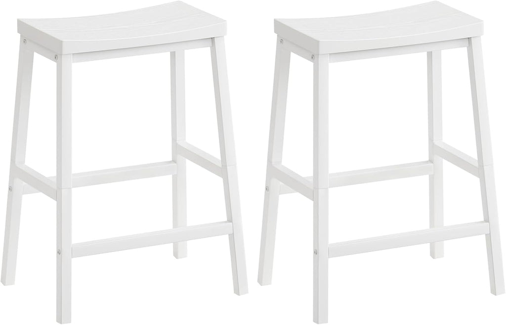 HOOBRO Bar Stools, Set of 2 Bar Chairs, 23.6 Inch Saddle Stools, Kitchen Counter Stools with Footrests, Industrial Stools for Dining Room, Kitchen, Counter, Bar, Rustic Brown and Black BF02MD01 - Grand Goldman