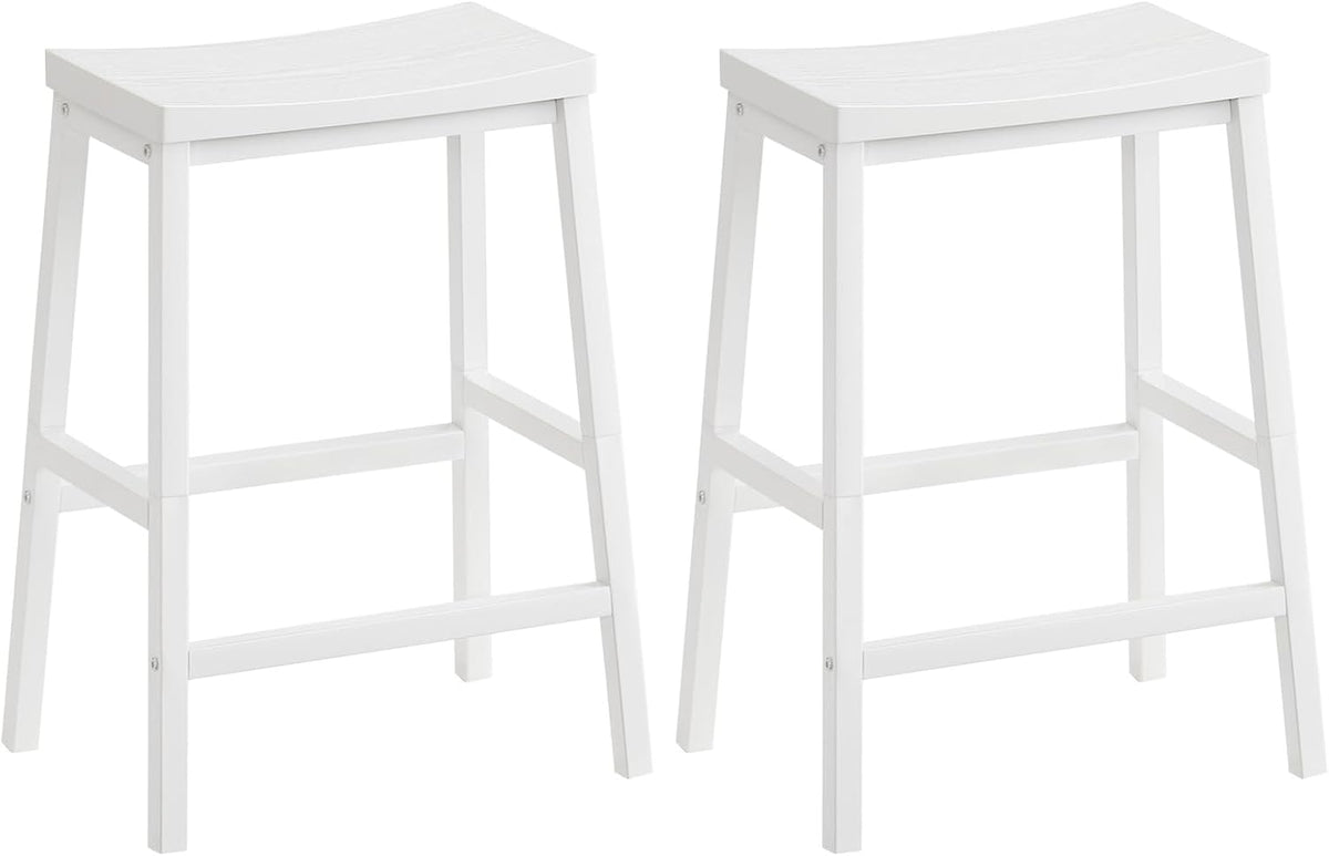 HOOBRO Bar Stools, Set of 2 Bar Chairs, 23.6 Inch Saddle Stools, Kitchen Counter Stools with Footrests, Industrial Stools for Dining Room, Kitchen, Counter, Bar, Rustic Brown and Black BF02MD01 - Grand Goldman