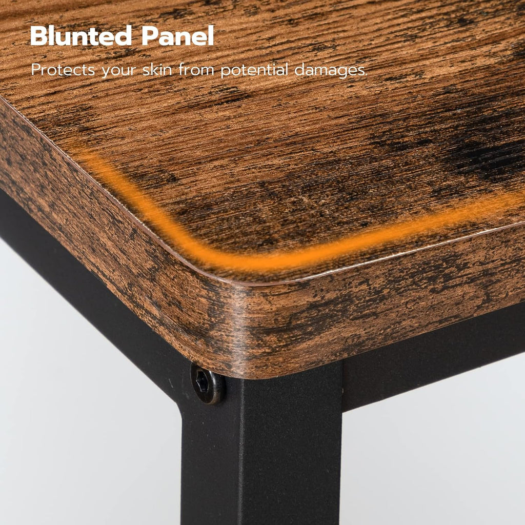 HOOBRO Bar Stools, Set of 2 Bar Chairs, 23.6 Inch Saddle Stools, Kitchen Counter Stools with Footrests, Industrial Stools for Dining Room, Kitchen, Counter, Bar, Rustic Brown and Black BF02MD01 - Grand Goldman