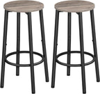HOOBRO Bar Stools, Set of 2 Bar Chairs, Kitchen Round Height Stools with Footrest, Breakfast Bar Stools, Sturdy Steel Frame, for Dining Room, Kitchen, Party, Easy Assembly, Rustic Brown BF03BY01 - Grand Goldman