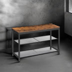 HOOBRO Shoe Bench, 3-Tier Shoe Rack, Industrial Shoe Organizer Storage Bench, 29.5 inches Entry Bench with Mesh Shelves, for Entryway, Living Room, Hallway, Easy Assembly, Rustic Brown BF75HX01 - Grand Goldman