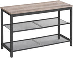 HOOBRO Shoe Bench, 3-Tier Shoe Rack, Industrial Shoe Organizer Storage Bench, 29.5 inches Entry Bench with Mesh Shelves, for Entryway, Living Room, Hallway, Easy Assembly, Rustic Brown BF75HX01 - Grand Goldman