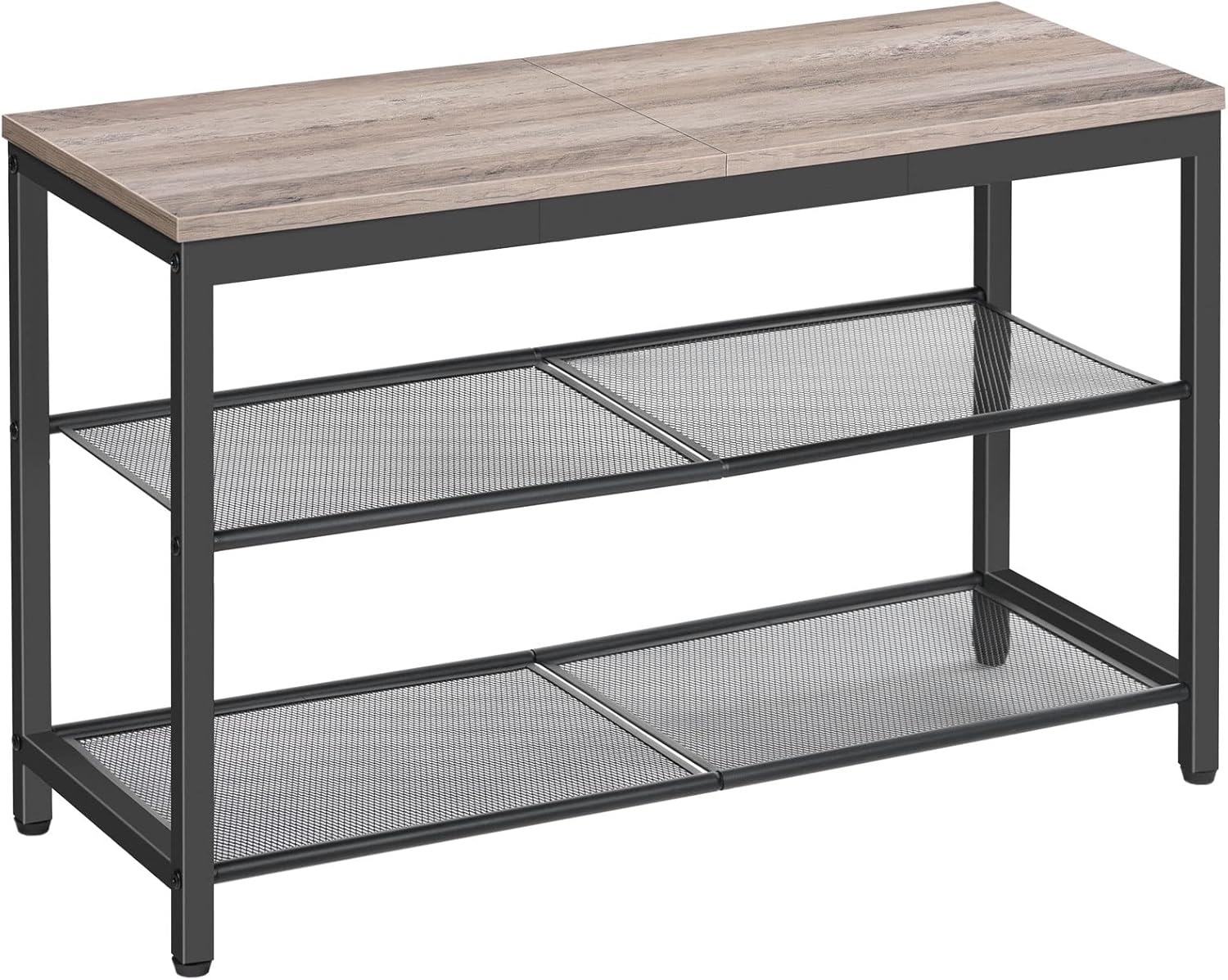 HOOBRO Shoe Bench, 3-Tier Shoe Rack, Industrial Shoe Organizer Storage Bench, 29.5 inches Entry Bench with Mesh Shelves, for Entryway, Living Room, Hallway, Easy Assembly, Rustic Brown BF75HX01 - Grand Goldman