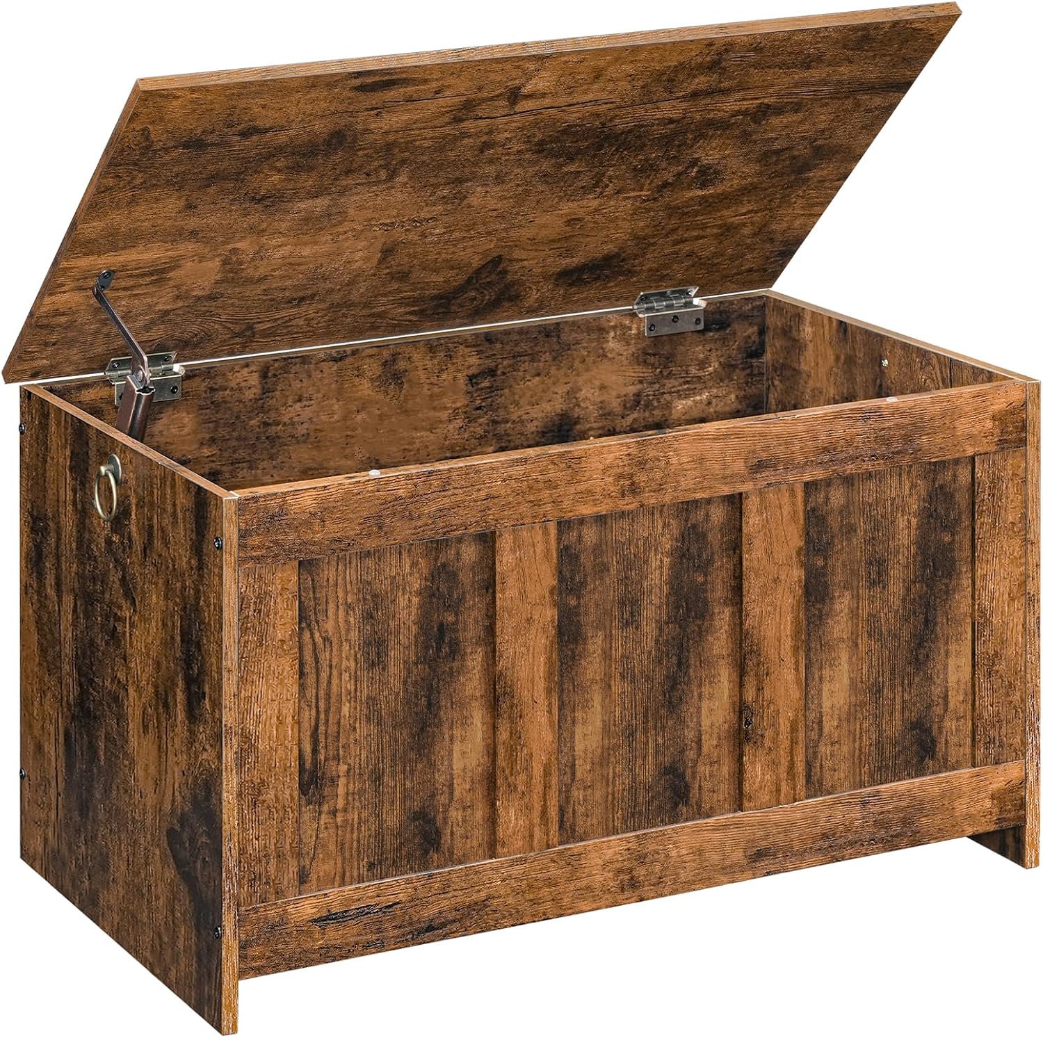 HOOBRO Storage Bench, 39.3" Retro Wooden Storage Chest, Wooden Storage Trunk, Toy Chest with Lift Top, Multifunctional Entryway Organizer, for Entryway, Living Room, Black and Walnut BH141CW01 - Grand Goldman