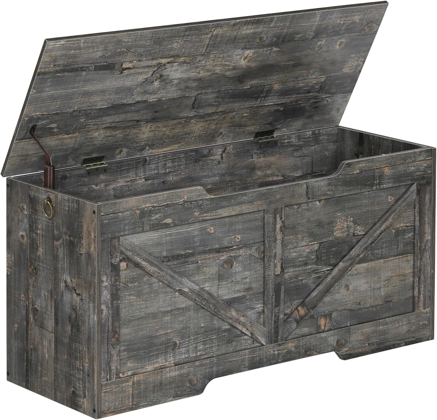 HOOBRO Storage Bench, 39.4” Retro Wooden Storage Chest with U-Shaped Cut-Out Pull, Safety Hinge, Supports 220 lb and Easy Assembly for Toy Box Organizer (Greige) BG771CW01 - Grand Goldman