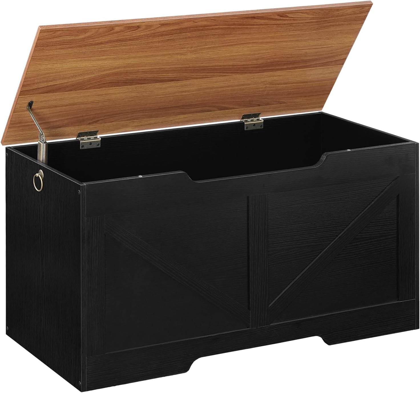 HOOBRO Storage Bench, 39.4” Retro Wooden Storage Chest with U-Shaped Cut-Out Pull, Safety Hinge, Supports 220 lb and Easy Assembly for Toy Box Organizer (Greige) BG771CW01 - Grand Goldman