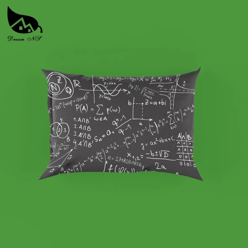 Dream NS Equation Design Mathematics Equations Black Bedding Set GEKK Sci-fi Quilt Cover Pillowcase Customized Home Textiles