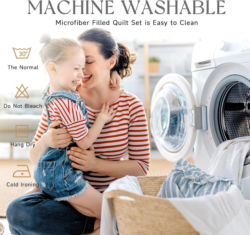 HYLEORY Quilt Set Full/Queen Size - Soft Lightweight Quilts Summer Quilted Bedspreads - Reversible Coverlet Bedding Set for All Season 3 Piece (1 Quilt, 2 Pillow Shams) - Dark Grey - Grand Goldman