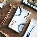 Hand-painted Japanese Style Retro Hand-painted Ceramic Sushi Plate Rectangular Plate - Grand Goldman